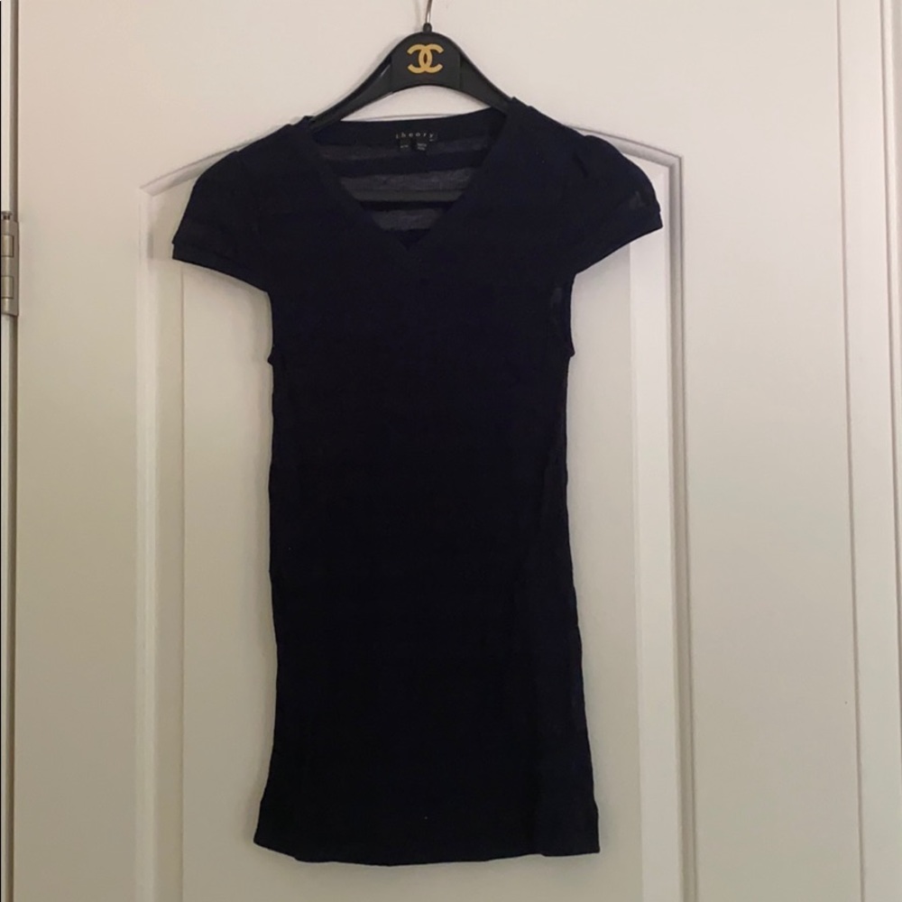 Theory sheer striped tee